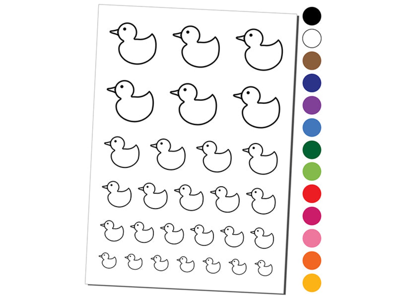 Rubber Ducky Temporary Tattoo Water Resistant Fake Body Art Set Collection